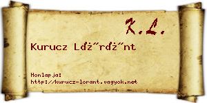 Kurucz Lóránt névjegykártya