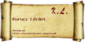 Kurucz Lóránt névjegykártya